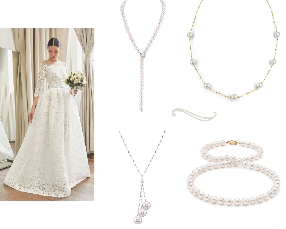 Pearl necklaces for brides