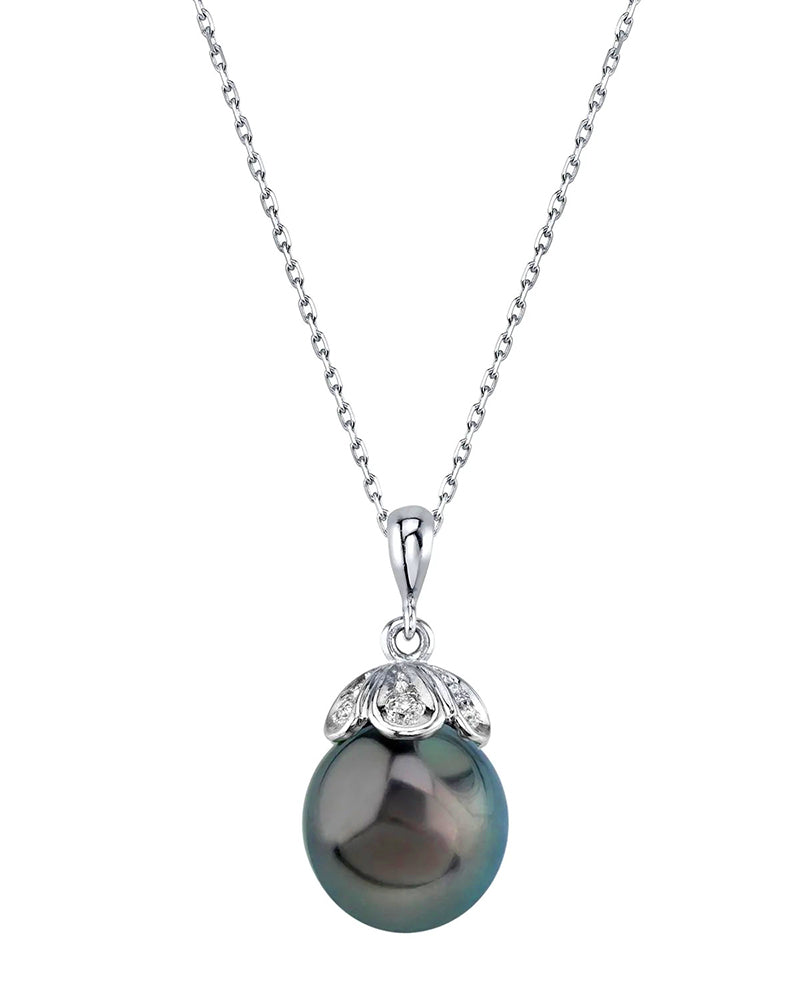 Weekly Product Spotlight: Tahitian South Sea Pearl & Diamond Ivine Pendant Tahitian South Sea Pearl & Diamond Ivine Pendant - Model Image Tahitian South Sea Pearl & Diamond Ivine Pendant - Secondary Image Tahitian South Sea Pearl & Diamond Ivine Pendant