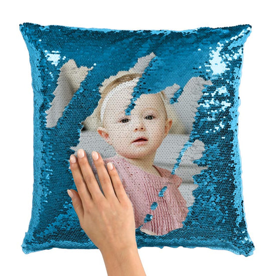 personalized photo sequin pillow