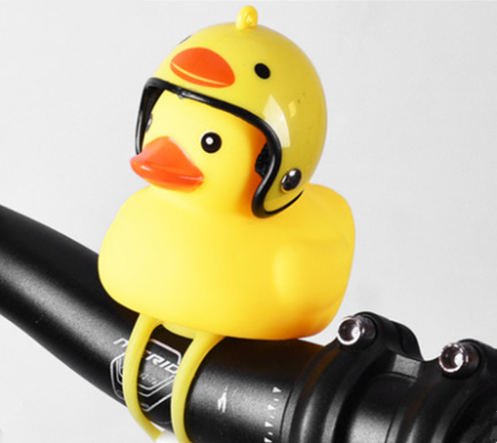 rubber duck with helmet for bike