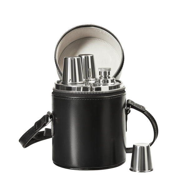 Leather triple hip flask