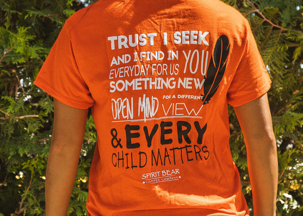 Back of Spirit Bear's Orange Shirt design