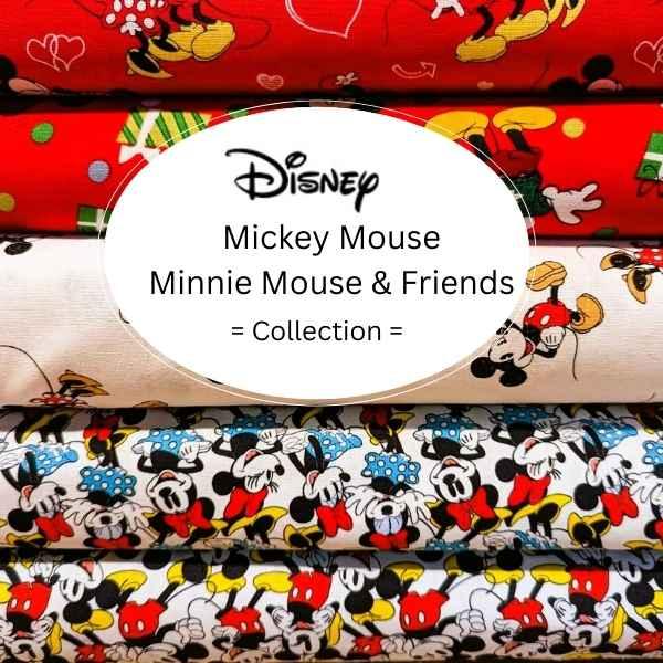 Disney Mickey Mouse Play All Day White 100% Cotton Fabric by The Yard