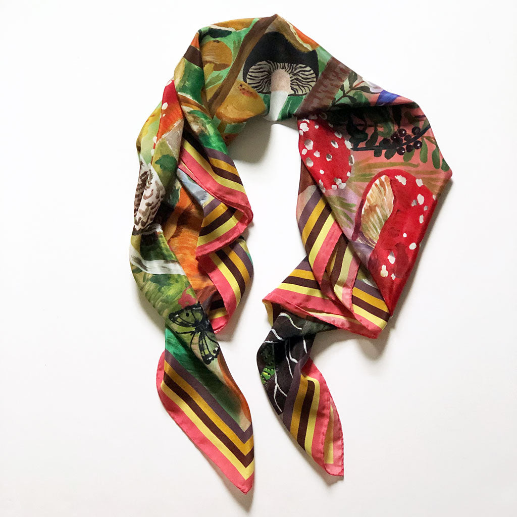 Mushrooms Silk Scarf By Nathalie Lete Patch Nyc