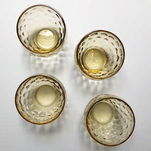 Vintage Drinking Glasses Amber Dots (Set of 4)
