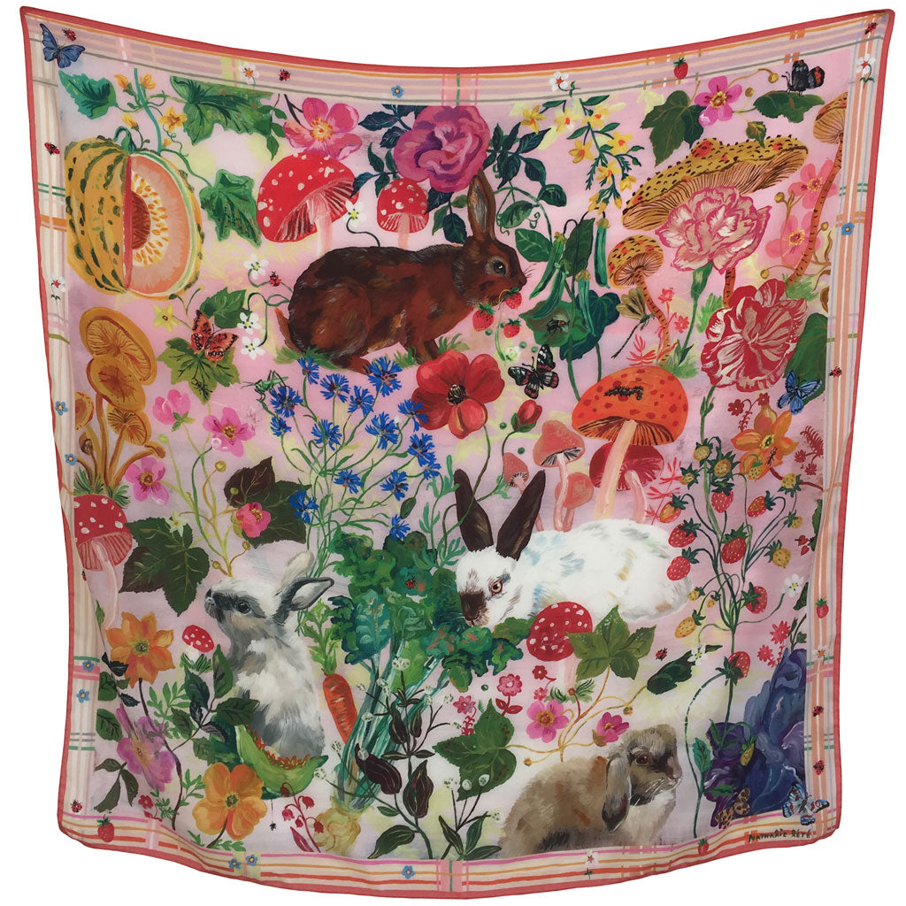 Rabbits Silk Scarf By Nathalie Lete Patch Nyc