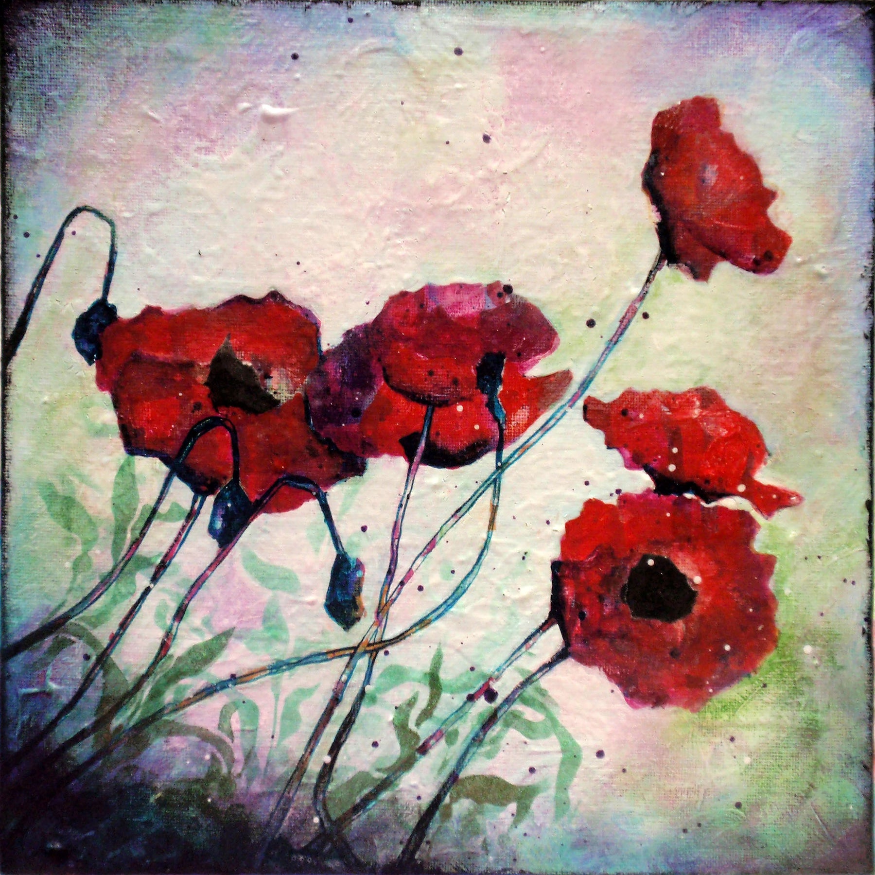 Abstract Poppy Painting: Beginner Acrylic Painting Project — Craft-e-Corner