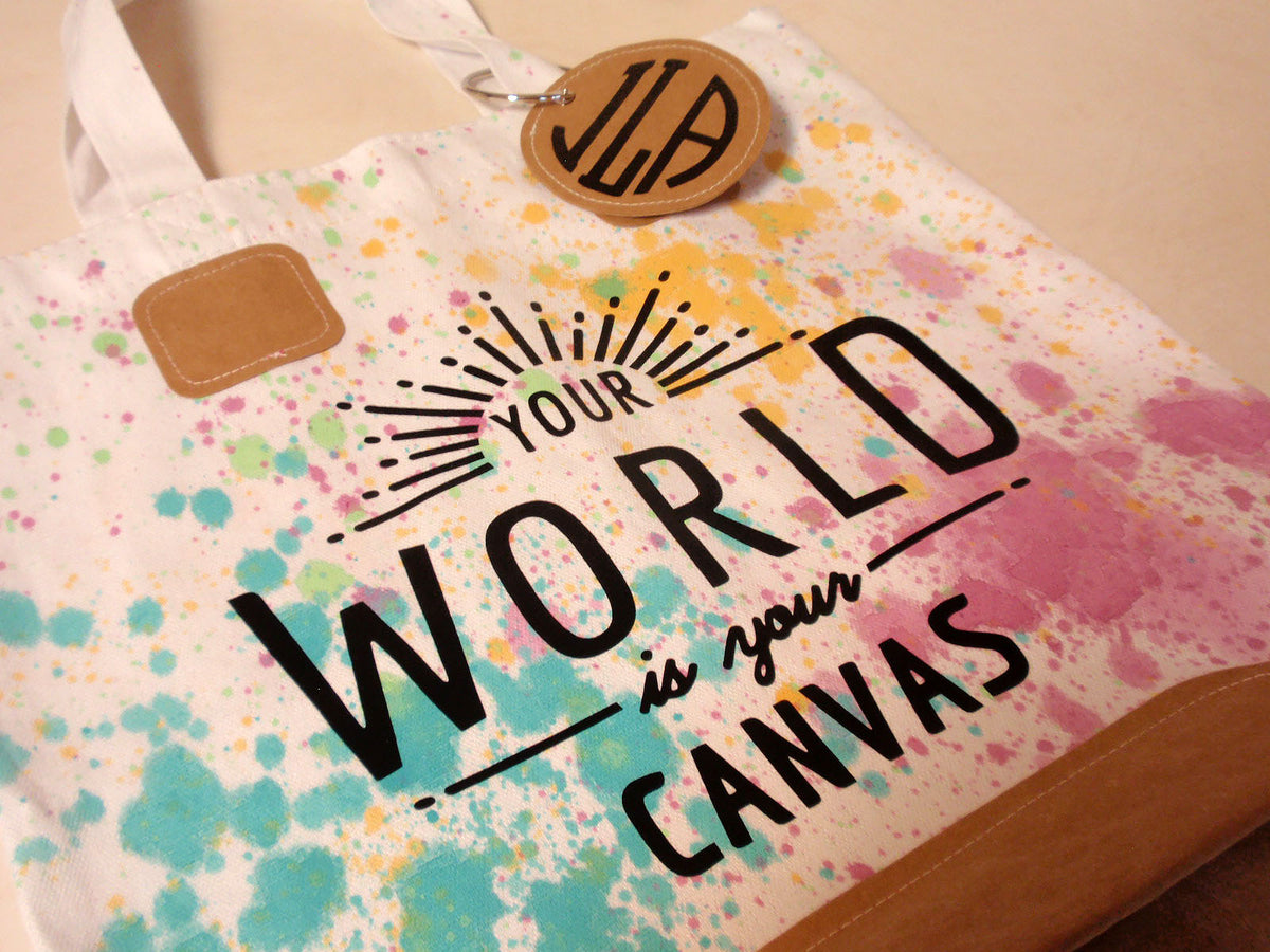 your world is your canvas tote bag cricut iron on project craft e corner