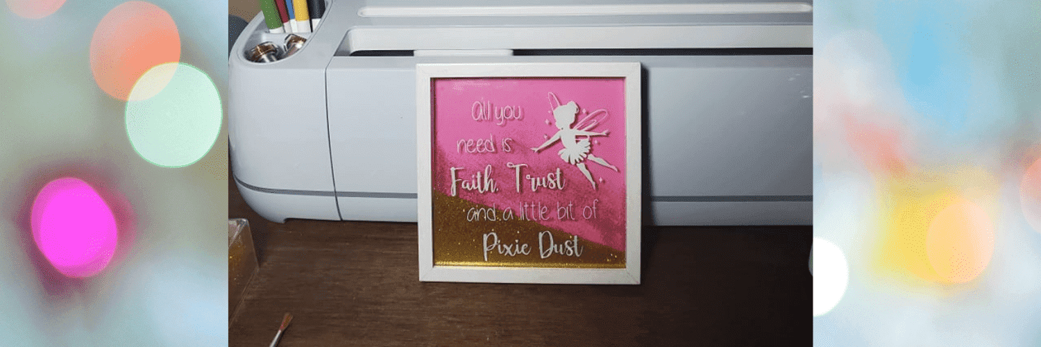 Fairy Shadow Box Birthday Gift with Cricut Vinyl