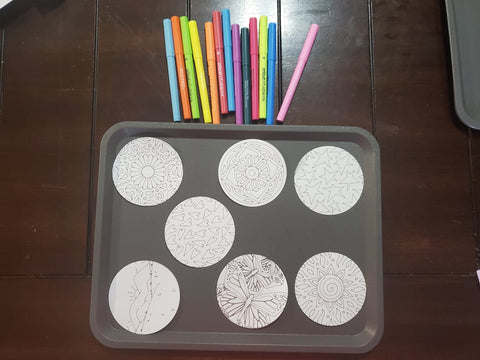 Infusible Ink Marker Coasters Colored By Kids