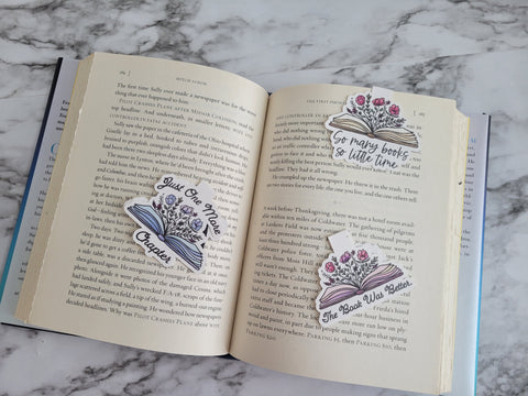 Book with magnetic bookmarks