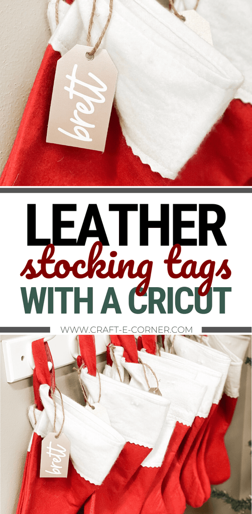 Personalized Leather Christmas Stocking Tags — Black Butterfly