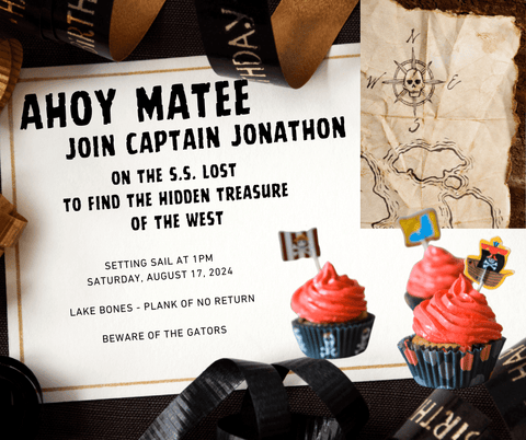 Custom Pirate Birthday Party Invitation