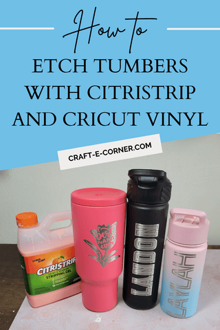 DIY Etched Stainless Steel Tumbler - Made with a Cricut Stencil