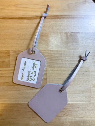 Leather Personalized Luggage Tag with Cricut + Free Template