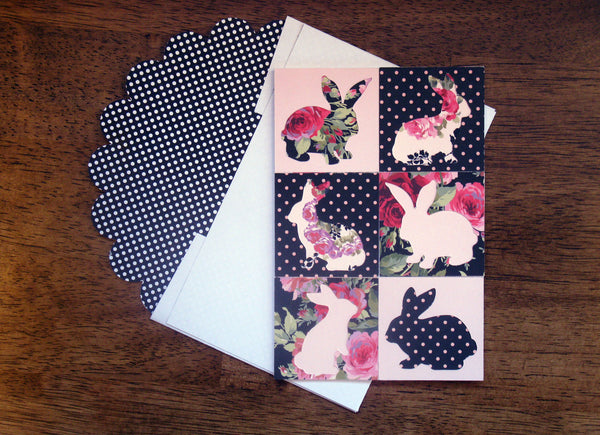 Bunny Sticker Paper Card and Envelope Using Cricut