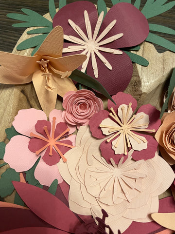 a close up of the paper flowers made using the Cricut Maker