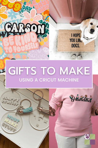 gifts to make with a Cricut Machine- Sweatshirts, keychains, stickers, doormats