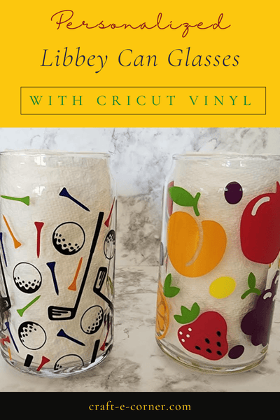 Libbey Can Glasses Personalized with Cricut Vinyl