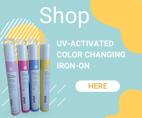 Cricut UV-Activated Color-Changing Iron-On HTV in White - Blue