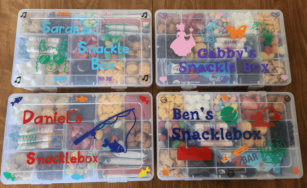 Personalized Snackle Box Childrens Snack Box Snack Organizer Snack