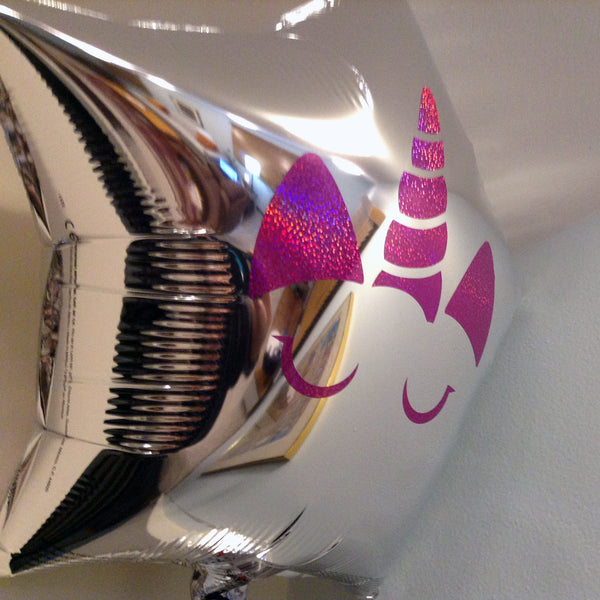 unicorn balloon decal