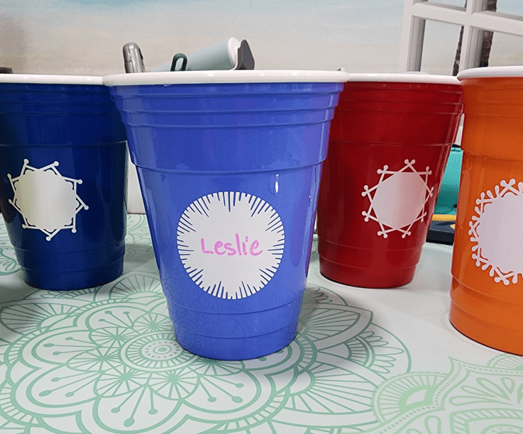 Reusable Plastic Cups with Cricut Dry Erase Labels