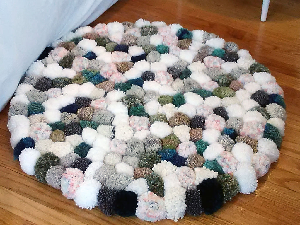 DIY Yarn Pom Pom Rug • Sewrella