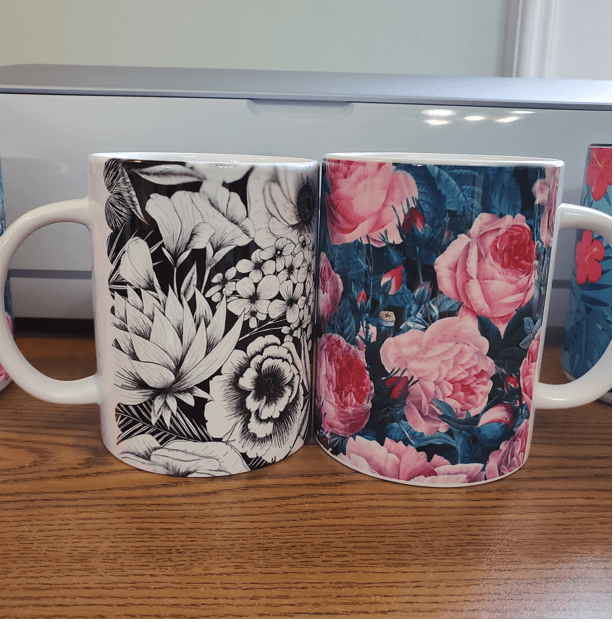 Painted Flowers - Coffee Mug Sublimation Transfer - Ready To Press - Heat  Transfer - 11 OZ - 15 OZ - Coffee Cup - Purple Flowers - Wrap