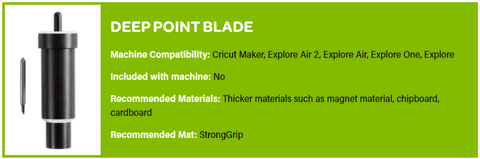Deep Point Blade and Housing for Cricut Maker 3/Maker/Explore 3/Air 2/Air/One,  Deep Cut Blade for Cricut Blade Cuts Thick Materials-Magnet,  Chipboard/Thick Cardstock/Stiffened Felt/Foam/Cardboard