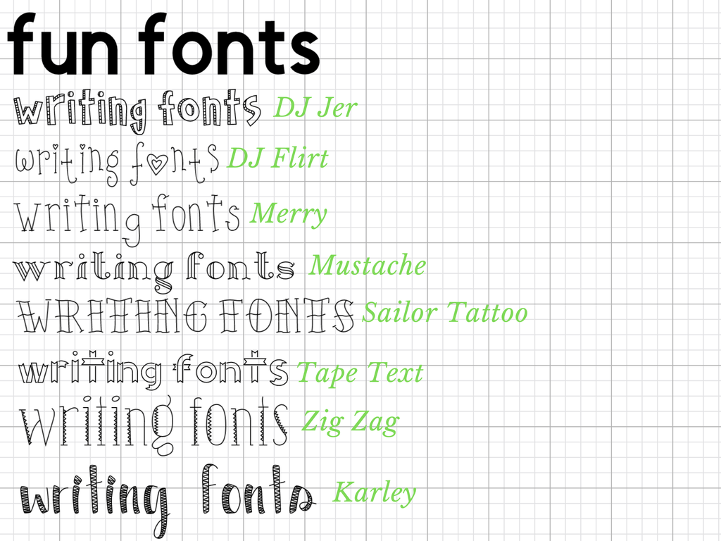 Favorite Writing Fonts in Design Space — Craft-e-Corner