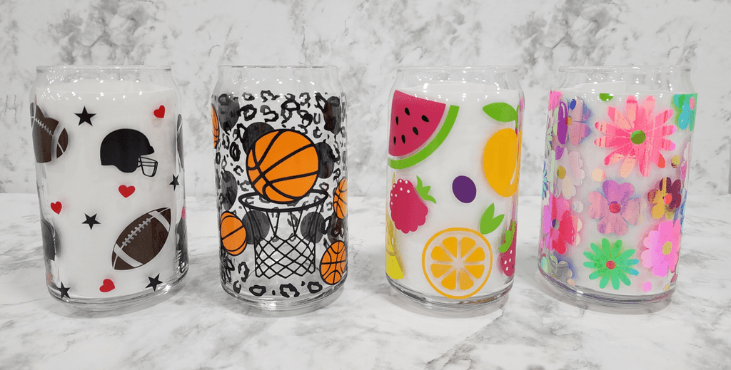 Personalized Can Shaped Drinking Glass – All Lit Up Print