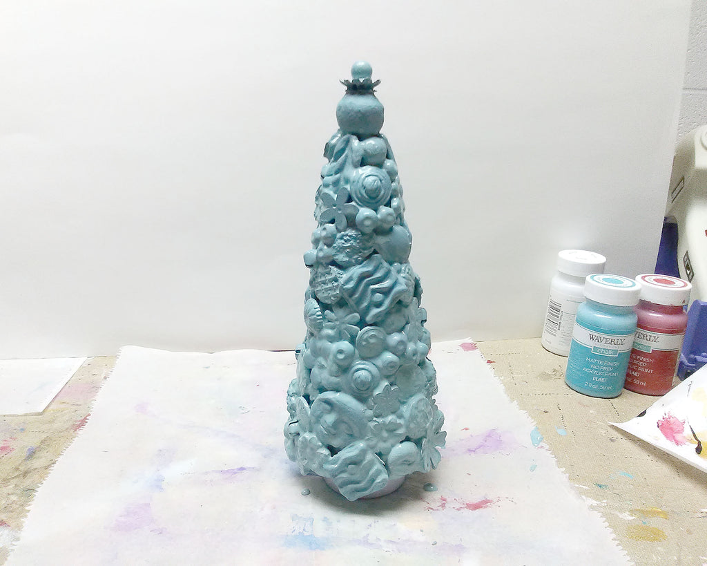 Styrofoam Tree Ornament With Found Objects