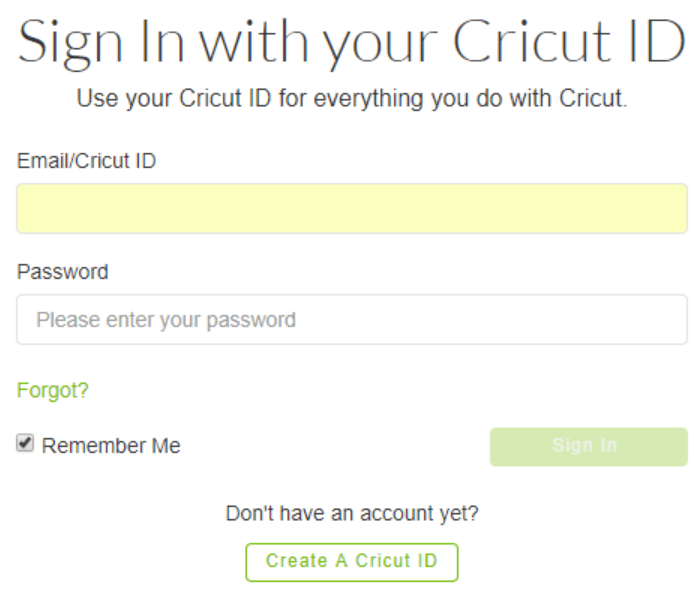 Cricut Sign in 