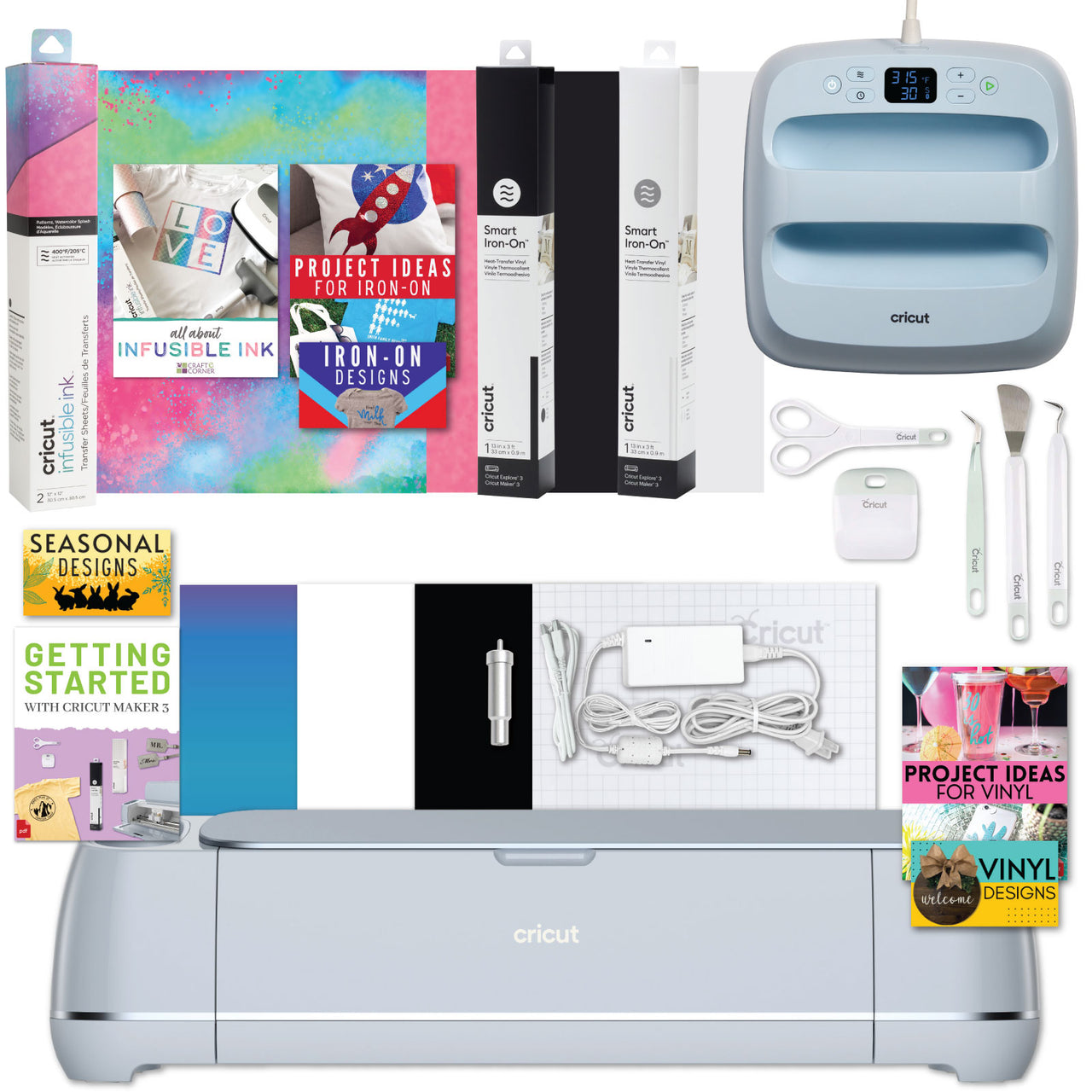 Cricut Maker 3 Machine Smart Vinyl & Iron On Bundle