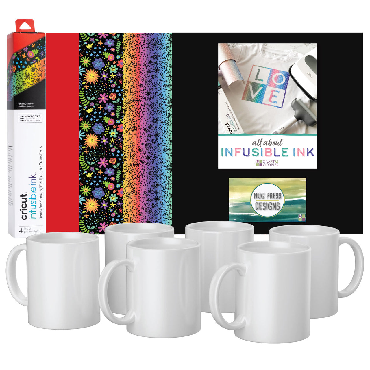 Cricut Mug Press with Mug Blanks, Heat Resistant Tape, Markers