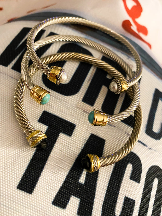 Medium Cable Cuff Bracelets