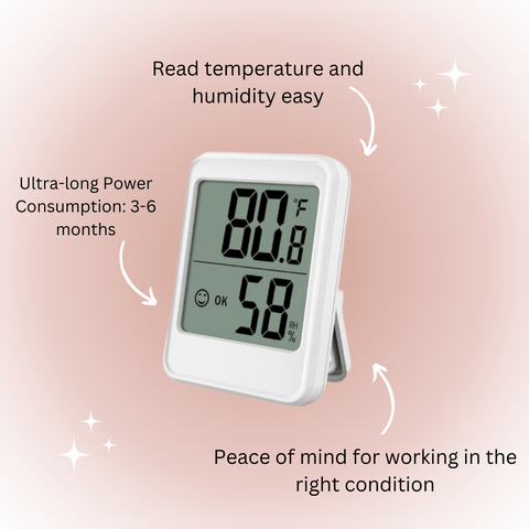 Intelligent Humidity Gauge Room Thermometer for Salon - Bestm ® Lashes -  Professional Eyelash Extensions Supplier