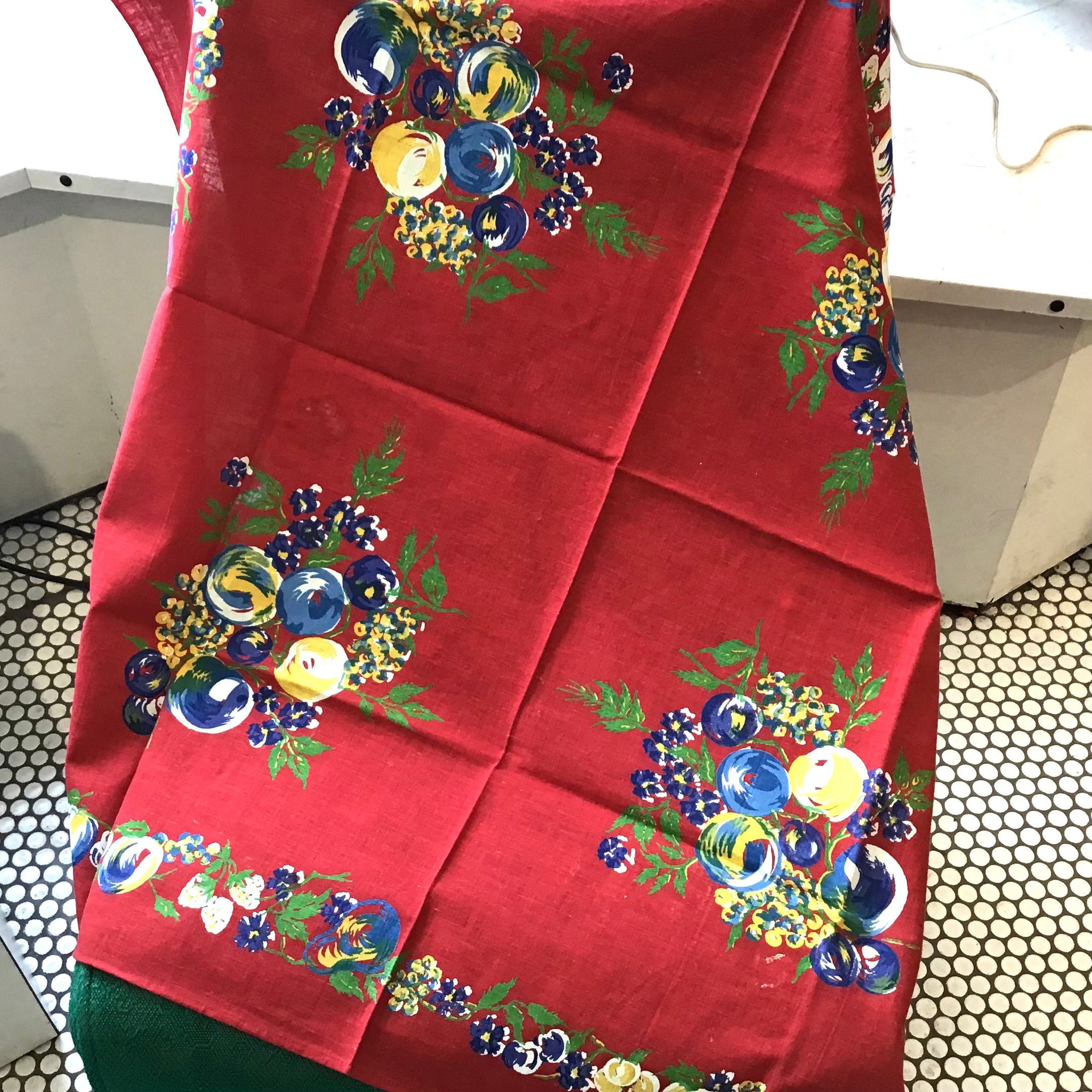 Vintage Hand Painted Tablecloth - Image 2