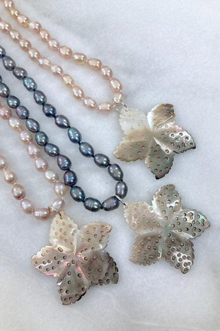 pearl and mother of pearl shell starfish necklace