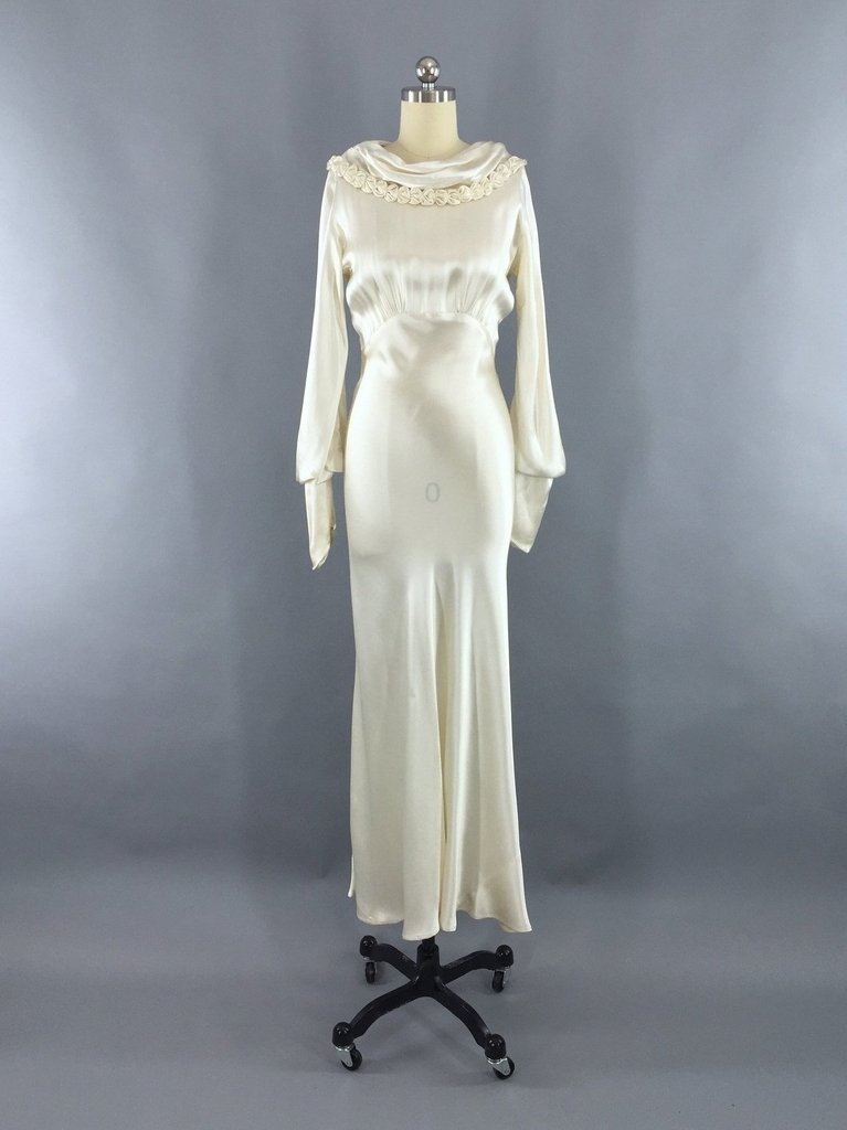 1930s satin wedding dress