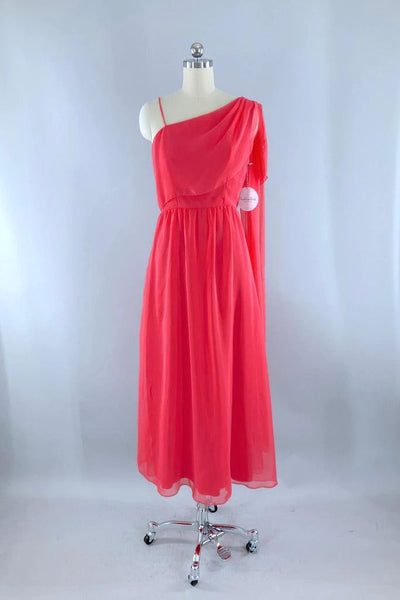 vintage pink chiffon evening gown