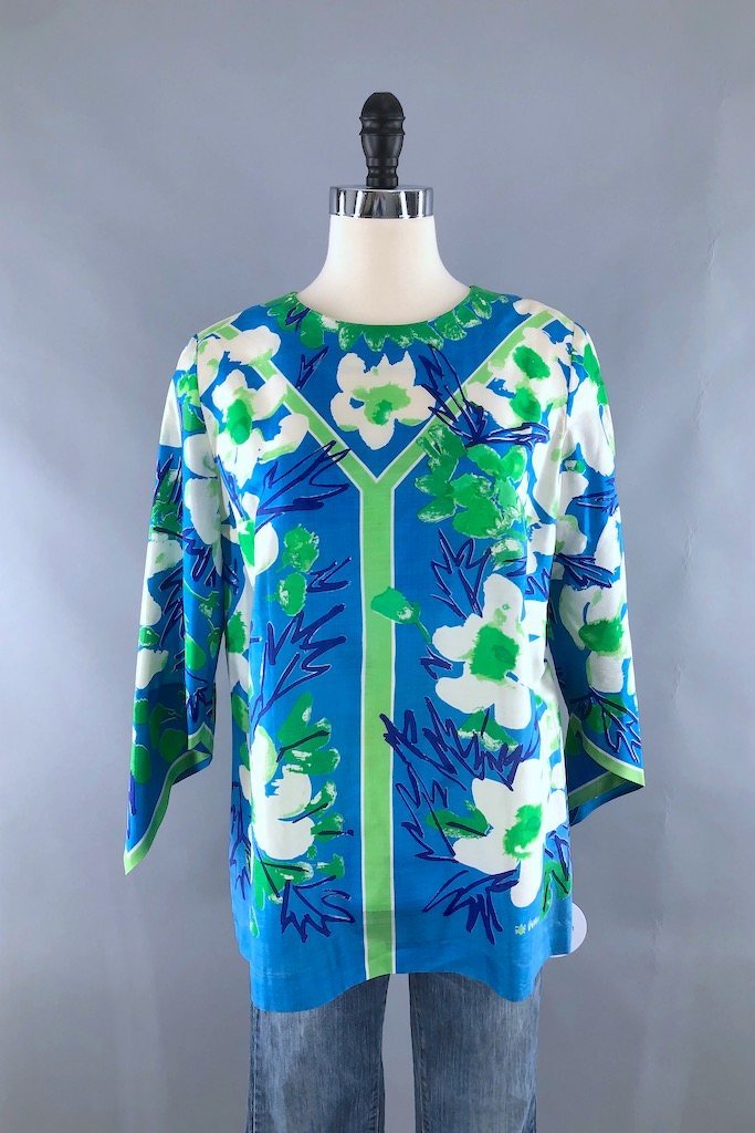 vintage vera neumann silk blouse