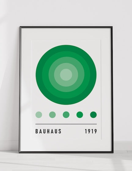 Green Bauhaus Color Abstract Printable Wall Art