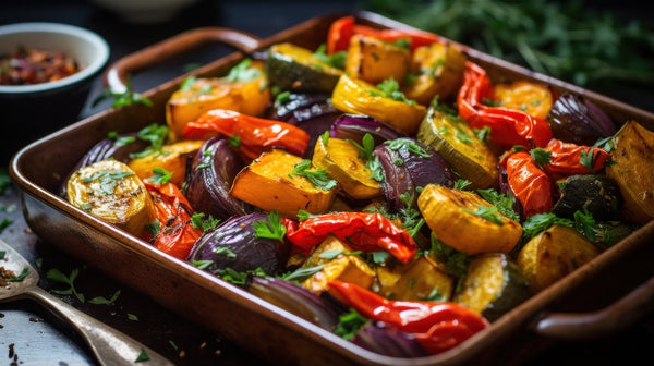 platter of roasted vegetables