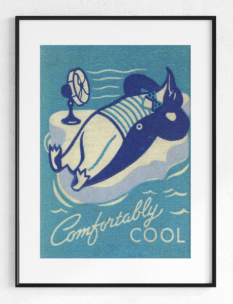 Vintage Matchbook Cover Comfortably Cool Penguin