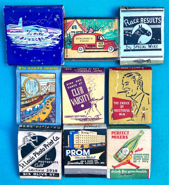 Collection of vintage matchbook covers