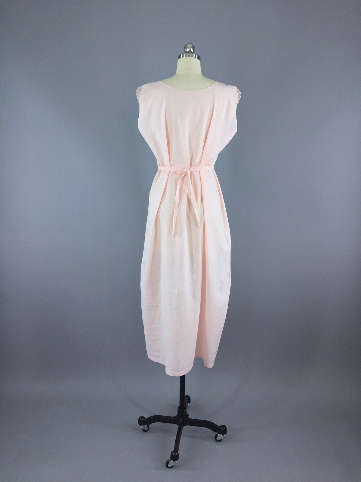 1920s Nightgown / Pink Cotton Batiste
