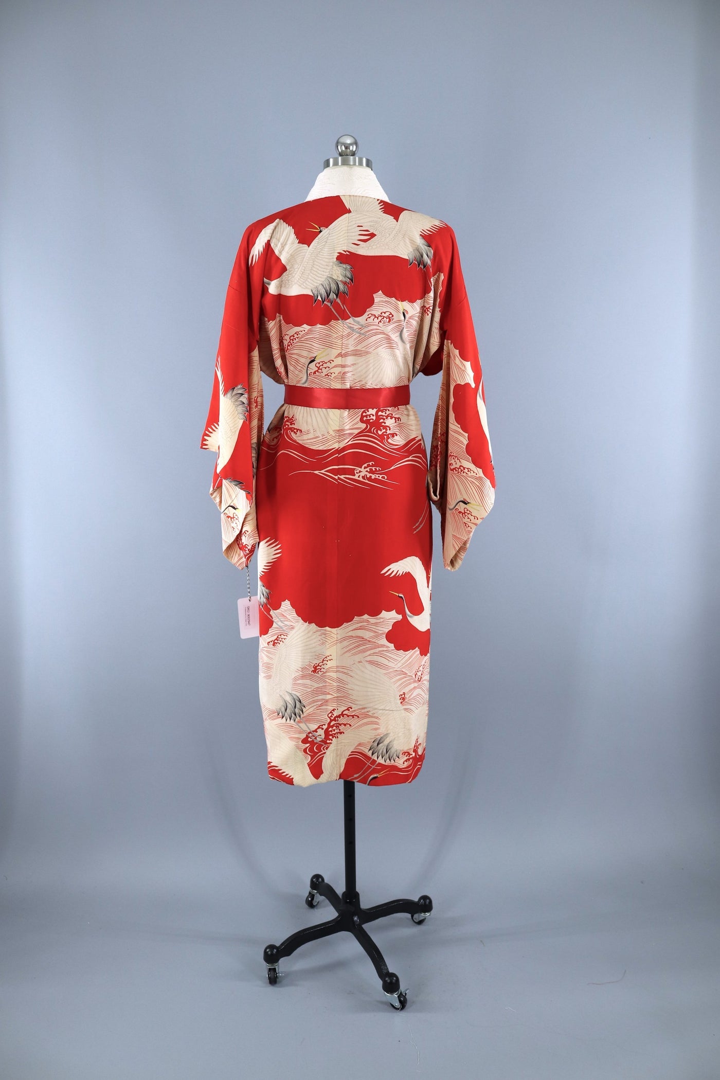 1930s Vintage Silk Kimono Robe / RED Flying Cranes – ThisBlueBird