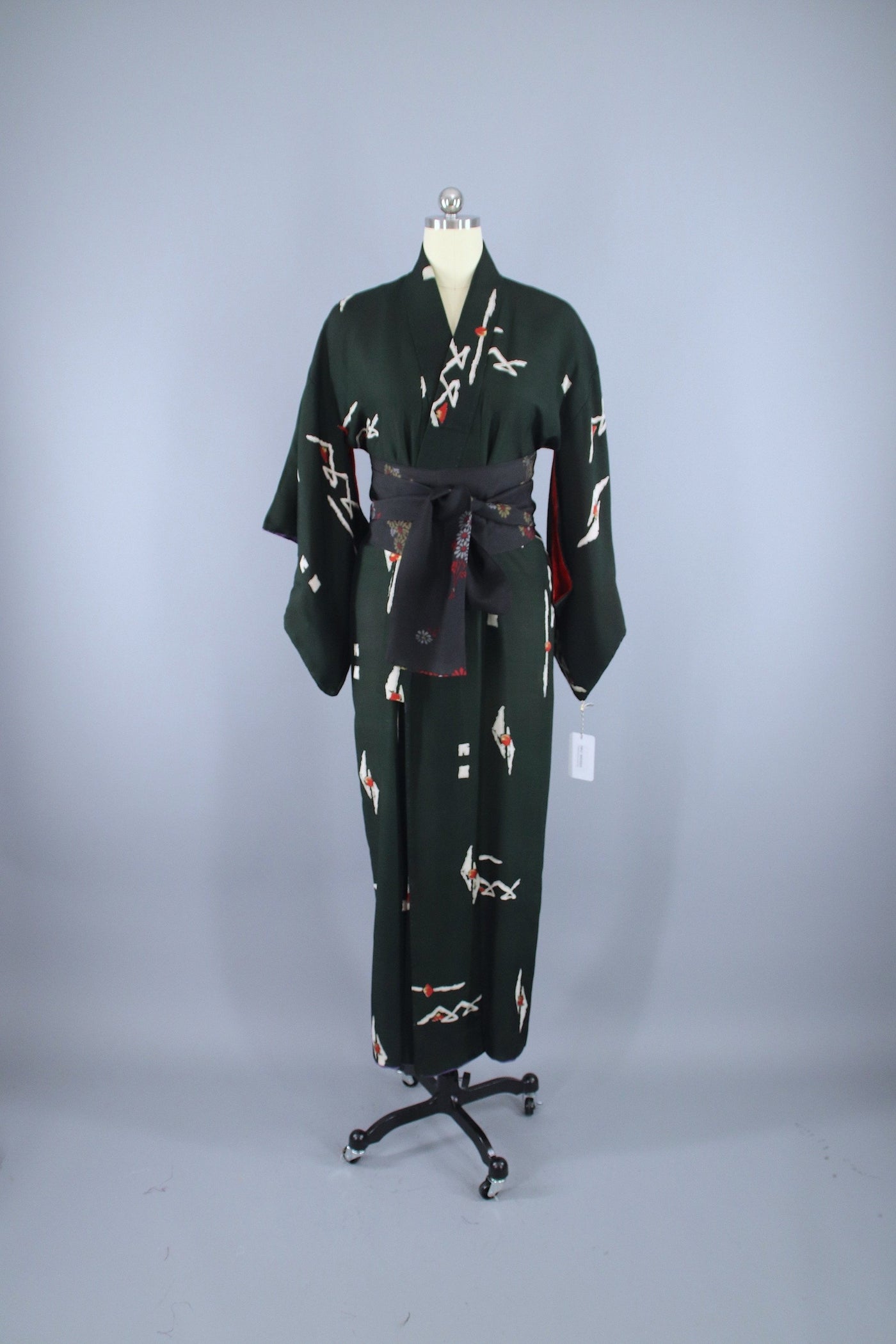1940s Vintage Silk Kimono Robe / Forest Green – ThisBlueBird